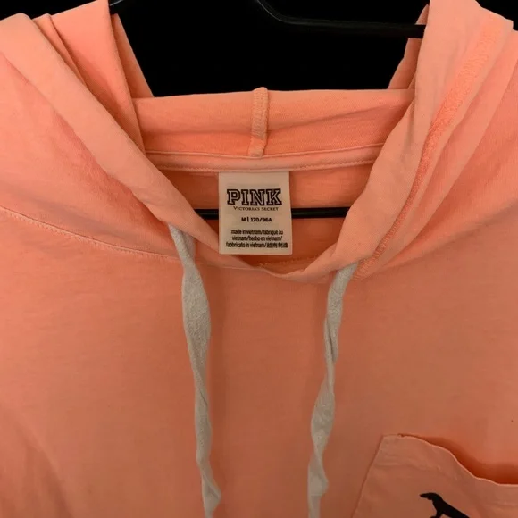 VS Pink Neon Orange Spring Summer Pull on Hoodie Women’s Clothing Top Shirt - Picture 7 of 8